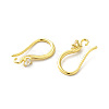 Brass Micro Pave Clear Cubic Zirconia Earring Hooks ZIRC-R112-06G-2