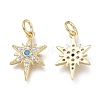 Brass Micro Pave Clear Cubic Zirconia Charms X-ZIRC-Q024-02G-1