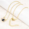 Brass Pave Cubic Zirconia Rectangle & Teardrop Pendant Cable Chain Necklaces KK-CBAB173-05G-02-1