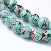 Opaque Baking Painted Glass Beads Strands GLAA-L024-C-35-2