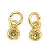 Brass Pave Cubic Zirconia Charms CU-CBA3D67-13G-07-1