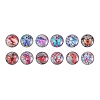 12Pcs Platinum Plated Brass Jewelry Snap Buttons with Glass Time Gem Cabochon FIND-SZC0009-08-1