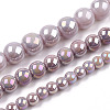 Electroplate Opaque Glass Beads Strands GLAA-T032-P8mm-AB07-4