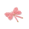 Glass Seed Beaded Bowknot Pendants PALLOY-MZ01055-02-3