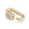 Brass Micro Pave Cubic Zirconia Screw Carabiner Lock Charms ZIRC-G160-22G-3