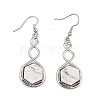 Hexagon Natural Howlite Dangle Earrings EJEW-K298-01P-05-4