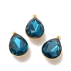 Real 18K Gold Plated Brass with Glass Pendants KK-177-22G-2