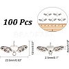 100Pcs Tibetan Style Alloy Heart with Wing Connector Charms TIBE-HY0001-02-2