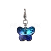 10Pcs Glass Butterfly Pendant Decorations HJEW-JM03515-02-4