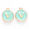 Golden Plated Alloy Enamel Charms ENAM-S118-05V-1