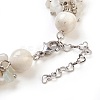 Natural White Moonstone Dangle Earrings and Bracelets Sets SJEW-JS00972-6