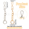 WADORN 2Pcs 2 Colors Iron Cable Chain Purse Strap Extenders IFIN-WR0001-11B-2