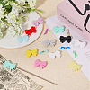 34Pcs 17 Styles Bowknot Food Grade Eco-Friendly Silicone Focal Beads SIL-BC0001-06-4
