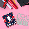 2Pcs 2 Styles Graduation Season Theme Carbon Steel Cutting Dies Stencils DIY-WH0309-878-2