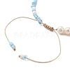 3Pcs 3 Color Glass Seed & Natural Pearl Braided Bead Bracelets Set BJEW-JB09572-5