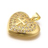 Rack Plating Brass Micro Pave Cubic Zirconia Pendants KK-L226-001G-03-2