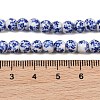 Handmade Flower Printed Porcelain Ceramic Beads Strands X-PORC-M005-6mm-10-5