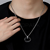 2Pcs 304 Stainless Steel Interlocking Ring Pendants STAS-LP0002-84B-3