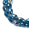 Transparent Electroplate Glass Beads Strands EGLA-N013-T6mm-B25-3