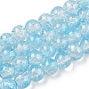 Transparent Crackle Baking Paint Glass Beads Strands DGLA-T003-01C-06-1