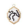 Glass Seed Beaded Twelve Constellations Pendants PALLOY-MZ00891-11-1
