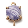 Brass Glass Imitation Gemstone Connector Charms KK-Z076-01G-02-1