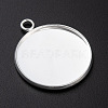304 Stainless Steel Pendant Cabochon Settings STAS-F191-14S-H-1