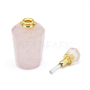 Faceted Natural Rose Quartz Openable Perfume Bottle Pendants G-E556-05B-2