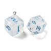 7 Styles Transparent Resin Polyhedral Dice Pendants Set RESI-A029-01I-2