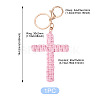 Cotton Cord Cross Keychains AJEW-TAC0031-03A-3