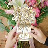 Wood Flower Bouquet Greeting Card AJEW-WH0441-005-6