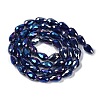 Opaque Solid Color Electroplate Glass Beads Strands EGLA-N013-P4mm-B03-2