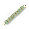 Natural Green Aventurine & Electroplated Synthetic Non-magnetic Hematite Heishi Connector Charms PALLOY-JF03291-02-3