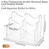 4-Slot Transparent Acrylic Business Name Card Display Stands ODIS-WH0030-64A-2