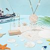 Flat Round Sea Shell Pendants SHEL-AR0001-17-4