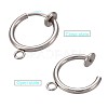 316 Surgical Stainless Steel Clip-on Hoop Earrings X-STAS-S101-13mm-01P-2