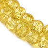 Spray Painted Crackle Glass Beads Strands CCG-Q001-6mm-10-3