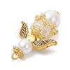 8Pcs 8 Colors Pearlized Glass Pearl & Glass Pendants PALLOY-MZ00978-5