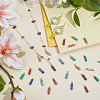 36Pcs 9 Colors Dyed Synthetic Imperial Jasper Copper Wire Wrapped Pendants PALLOY-FG00003-4