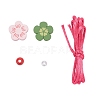 160Pcs Round & Flower Wood/Plastic Beads DIY-FS0001-51-3