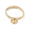 Adjustable Brass Cup Peg Ring Settings For Half-drilled Beads KK-K414-02A-G-2