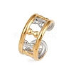 304 Stainless Steel Double Color Cuff Rings RJEW-S635-01GP-12-4