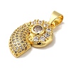 Rack Plating Brass Micro Pave Cubic Zirconia Pendants KK-U027-09-02G-2