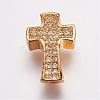 Brass Micro Pave Cubic Zirconia Beads ZIRC-G087-28G-1