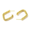 Rack Plating Brass Beaded Rhombus Stud Earrings for Women EJEW-D059-30G-2