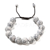 12.5mm Round Synthetic Howlite Braided Bead Bracelets for Women Men BJEW-C060-01I-1