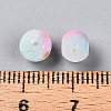 Frosted Baking Paint Crackle Glass Beads with Glitter Powder LS-DGLA-T004-6mm-01L-2