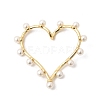 Hollow Brass ABS Imitation Pearl Pendants KK-K419-10G-1