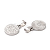 304 Stainless Steel Coin Pendants STAS-F183-01P-B-3