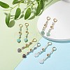 Heart Gemstone Beaded Long Dangle Hoop Earrings with Hollow Ball for Women EJEW-JE04792-2